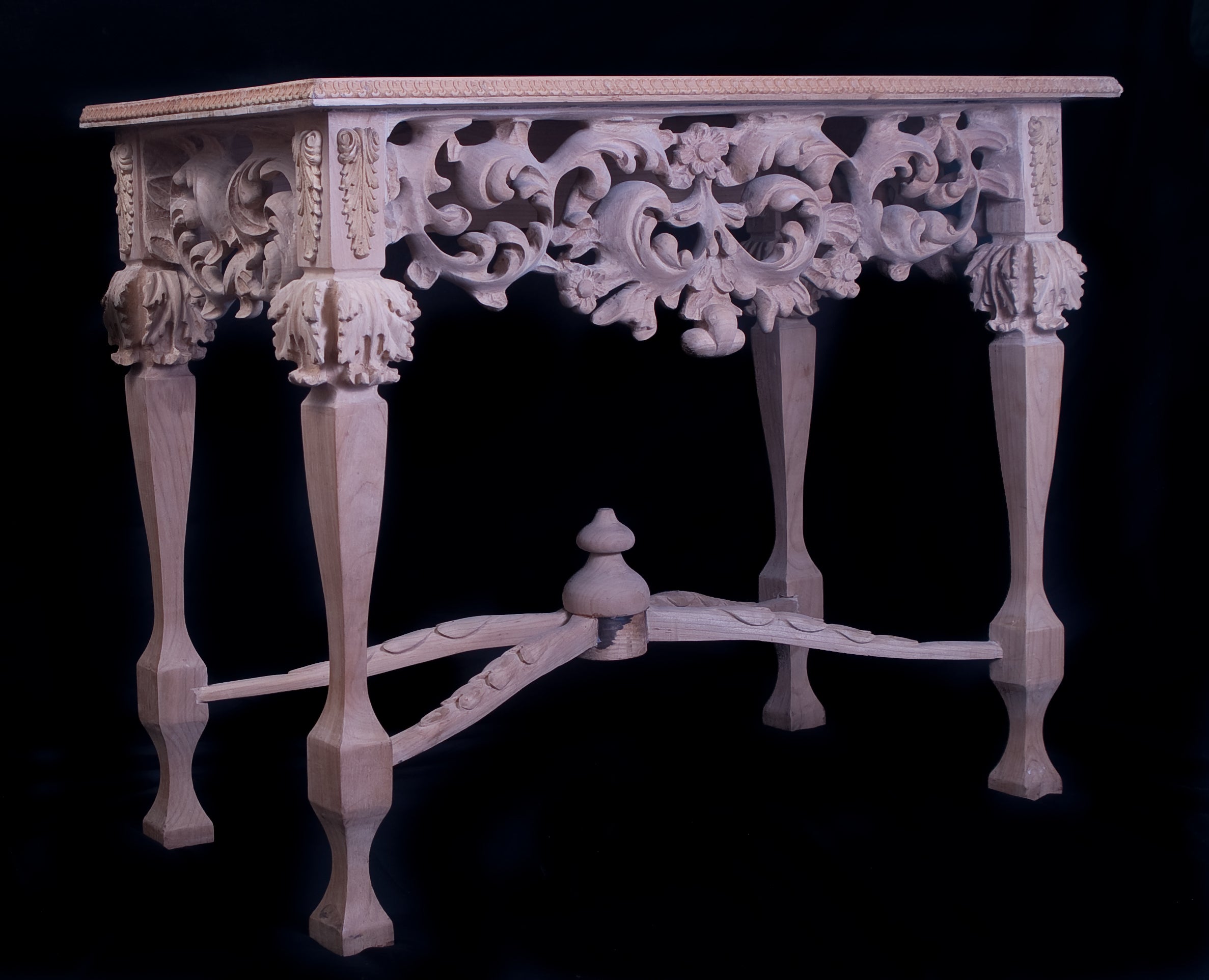 Bronislaw Seremet – Hand-Carved Baroque Rococo Walnut Console